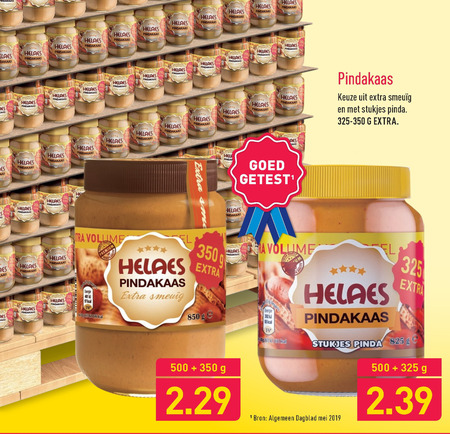 Helaes   pindakaas folder aanbieding bij  Aldi - details