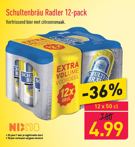 Schultenbrau   radler bier folder aanbieding bij  Aldi - details