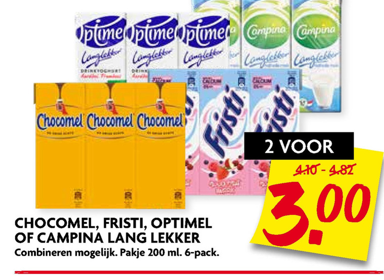 Optimel   drinkyoghurt, chocolademelk folder aanbieding bij  Dekamarkt - details