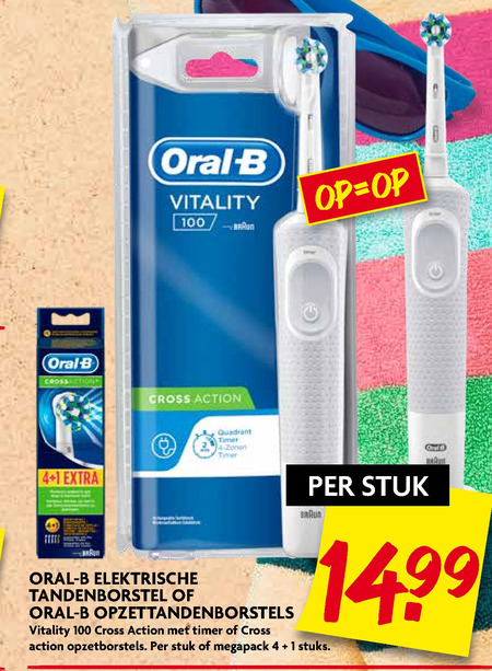 Braun Oral-B   opzetborstel, electrische tandenborstel folder aanbieding bij  Dekamarkt - details