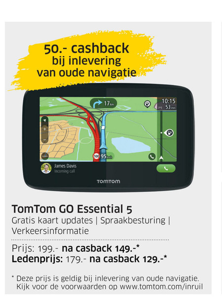 Tahiti Drank Hiel TomTom auto navigatie folder aanbieding bij ANWB - details