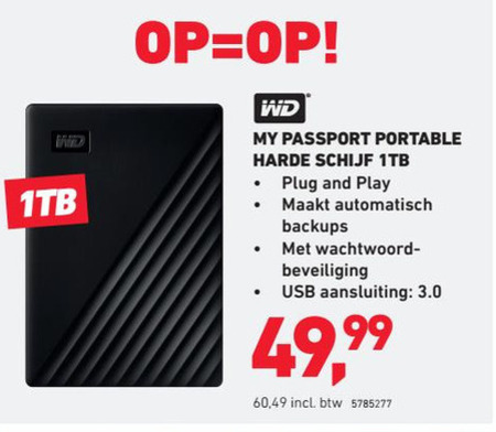 Western Digital   portable harde schijf folder aanbieding bij  Office Centre - details