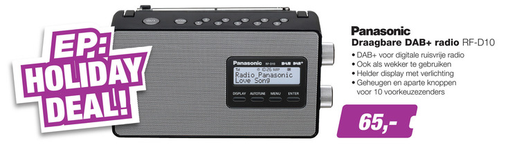 Panasonic   dab radio folder aanbieding bij  EP Electronic Partner - details