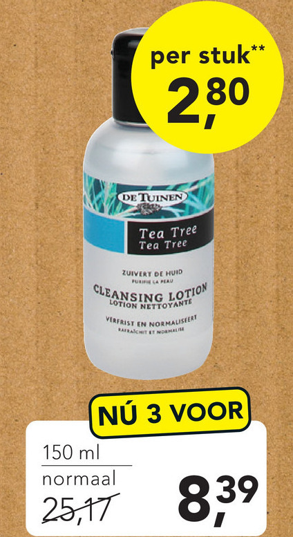 De Tuinen Huismerk   reinigingslotion folder aanbieding bij  Holland & Barrett - details