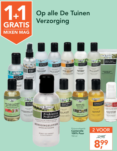 De Tuinen Huismerk   huidolie, reinigingslotion folder aanbieding bij  Holland & Barrett - details