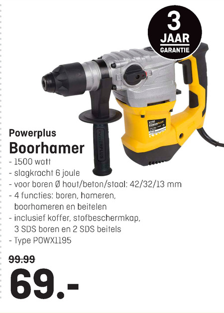 powerplus   boorhamer folder aanbieding bij  Multimate - details