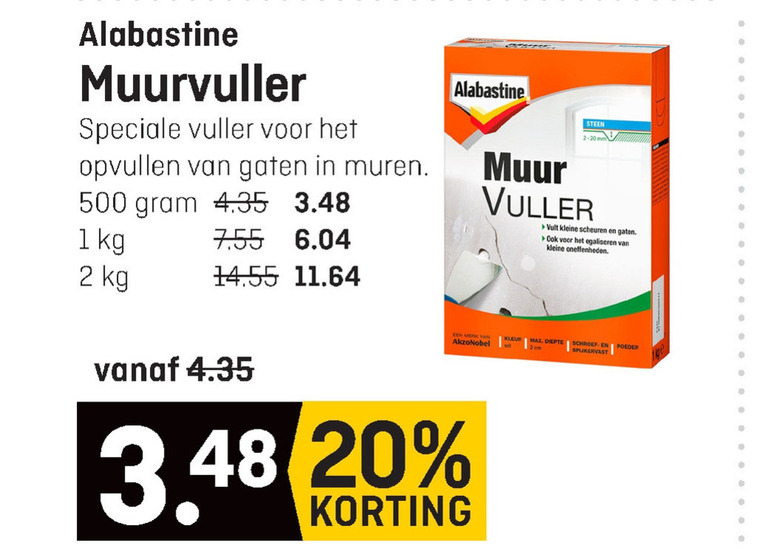 Alabastine   vulmiddel folder aanbieding bij  Multimate - details