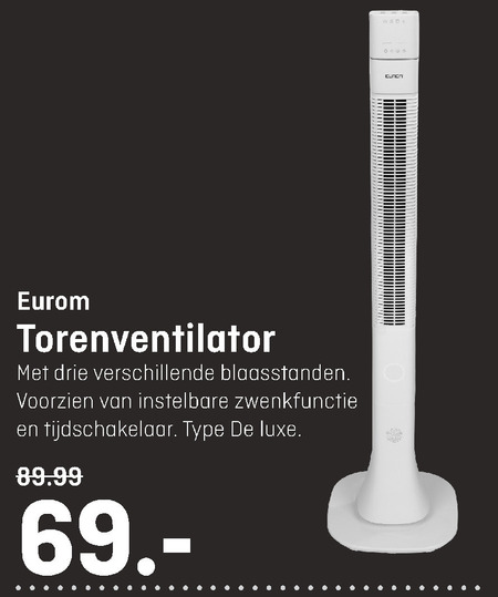 Eurom   ventilator folder aanbieding bij  Hubo - details