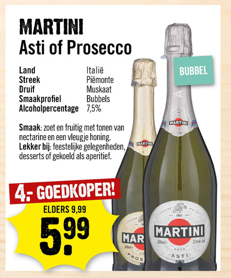 Martini   prosecco folder aanbieding bij  Dirck III - details