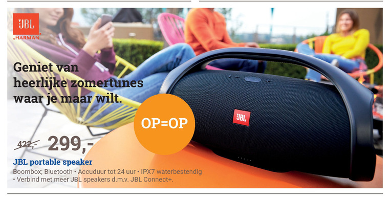 JBL   portable speakerset folder aanbieding bij  BCC - details