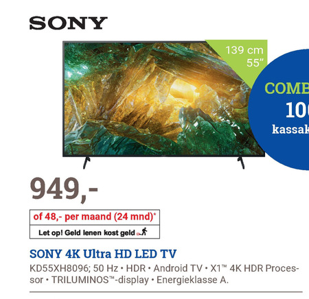 Sony   4k ultrahd televisies folder aanbieding bij  BCC - details