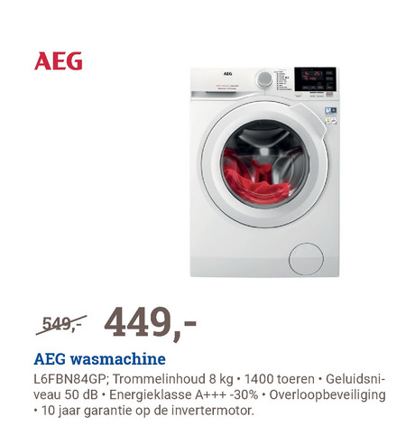 pop feedback annuleren AEG wasmachine folder aanbieding bij BCC - details