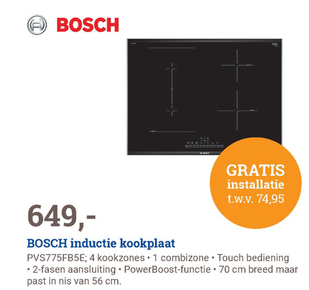 Bosch   inductiekookplaat folder aanbieding bij  BCC - details