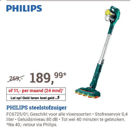 Philips   steelstofzuiger folder aanbieding bij  BCC - details