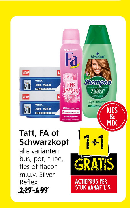 Schwarzkopf   shampoo, deodorant folder aanbieding bij  Jan Linders - details
