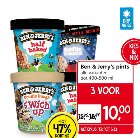 Ben and Jerrys   ijsspecialiteit folder aanbieding bij  Jan Linders - details