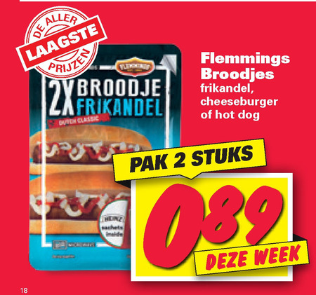 Flemmings   hamburger broodje, frikandelbroodjes folder aanbieding bij  Nettorama - details