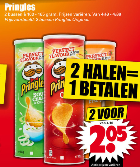 Pringles   chips folder aanbieding bij  Dirk - details