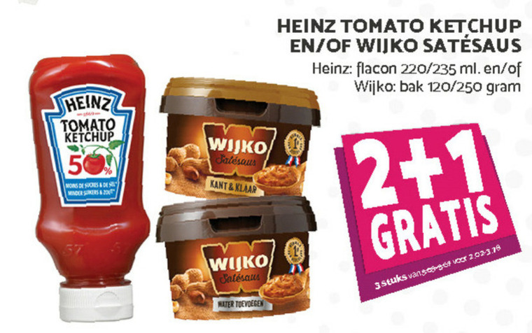 Wijko   satesaus, tomatenketchup folder aanbieding bij  Boons Markt - details