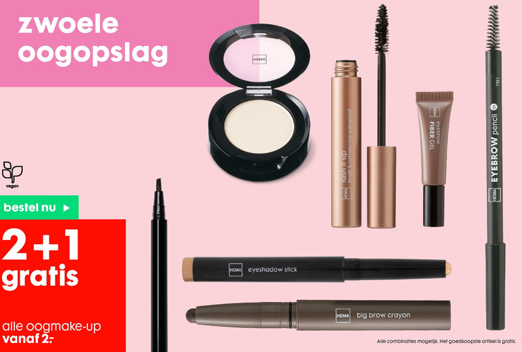 Hema huismerk   mascara, oogschaduw folder aanbieding bij  Hema - details