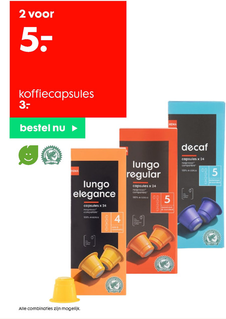 Hema huismerk   koffiecups folder aanbieding bij  Hema - details