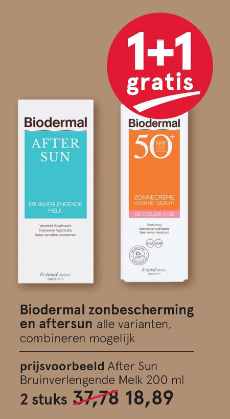 Biodermal   aftersun, zonnebrandolie folder aanbieding bij  Etos - details