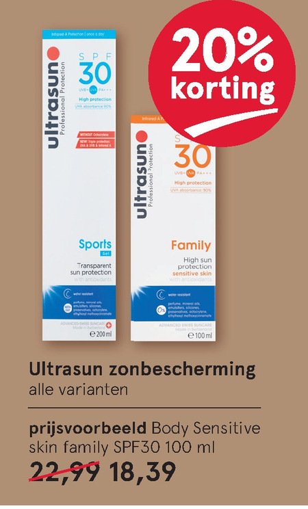 Ultrasun   zonnebrandolie folder aanbieding bij  Etos - details