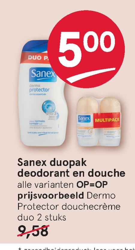 Sanex   deodorant, douchegel folder aanbieding bij  Etos - details