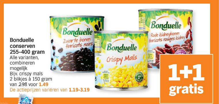 Bonduelle   groenteconserven folder aanbieding bij  Albert Heijn - details