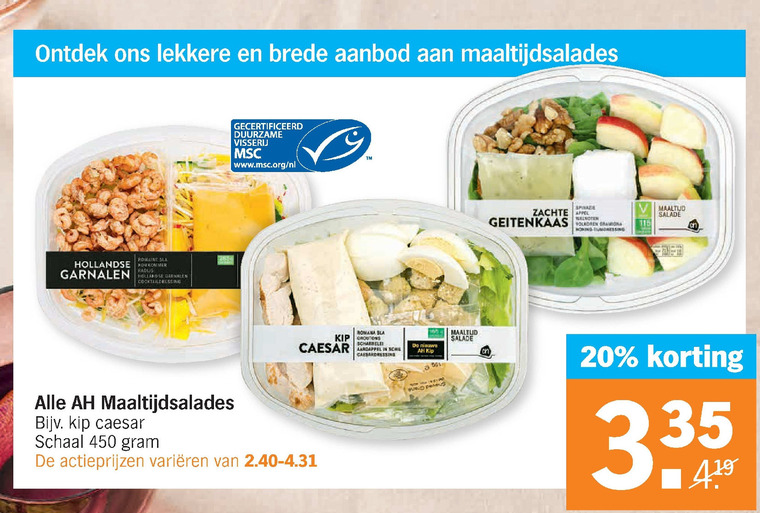 Albert Heijn Huismerk   maaltijdsalade folder aanbieding bij  Albert Heijn - details