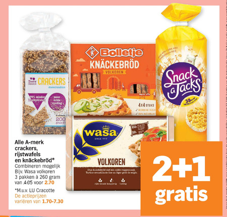 Alle merken   knackebrod, rijstwafels folder aanbieding bij  Albert Heijn - details