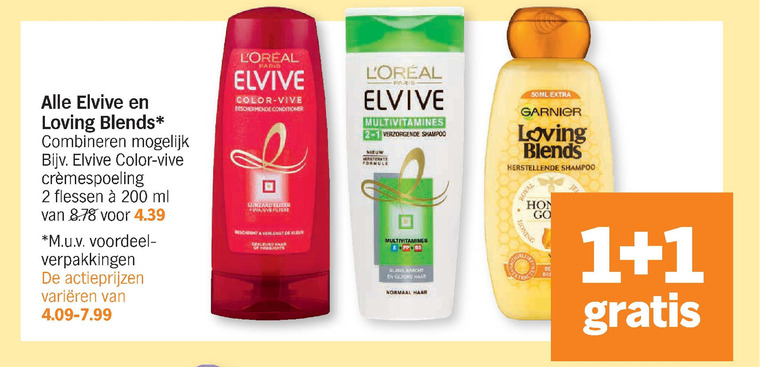 Garnier Loving Blends   conditioner, shampoo folder aanbieding bij  Albert Heijn - details