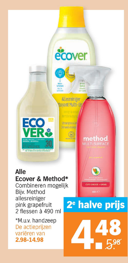 method   schoonmaakmiddel, allesreiniger folder aanbieding bij  Albert Heijn - details