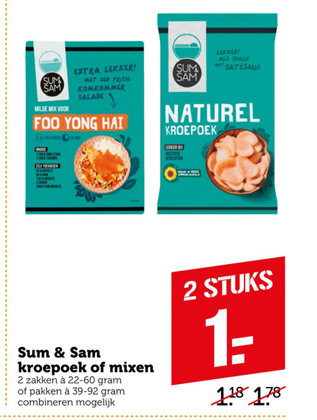 Sum and Sam   kroepoek, maaltijdmix folder aanbieding bij  Coop - details