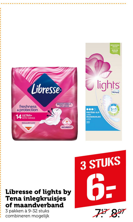 Libresse   inlegkruisjes, incontinentieverband folder aanbieding bij  Coop - details