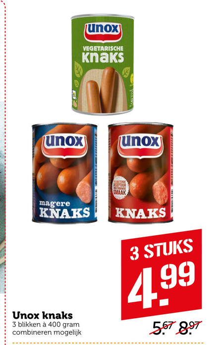 Unox   knakworst folder aanbieding bij  Coop - details