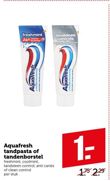 Aquafresh   tandpasta, tandenborstel folder aanbieding bij  Coop - details