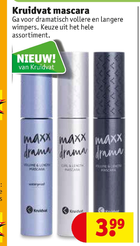 Kruidvat Huismerk   mascara folder aanbieding bij  Kruidvat - details