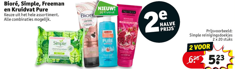 Simple   gezichtsreiniging, reinigingsdoekje folder aanbieding bij  Kruidvat - details