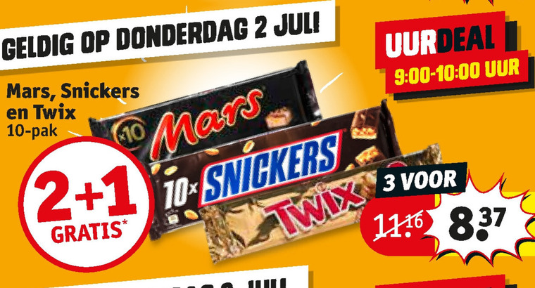 Snickers   chocoladereep folder aanbieding bij  Kruidvat - details