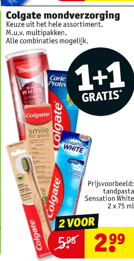 Colgate   tandenborstel, tandpasta folder aanbieding bij  Kruidvat - details