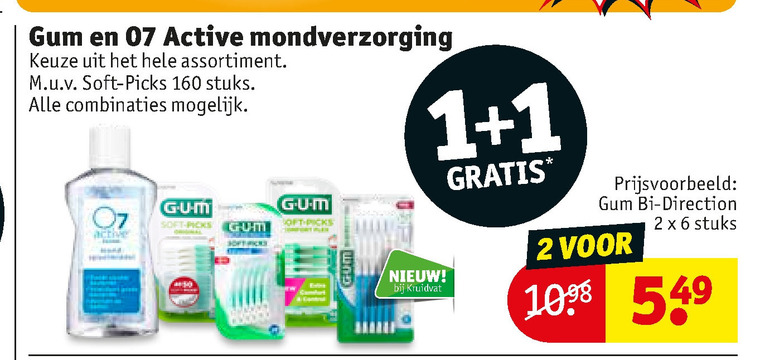 G.U.M.   mondwater, interdentale ragers folder aanbieding bij  Kruidvat - details