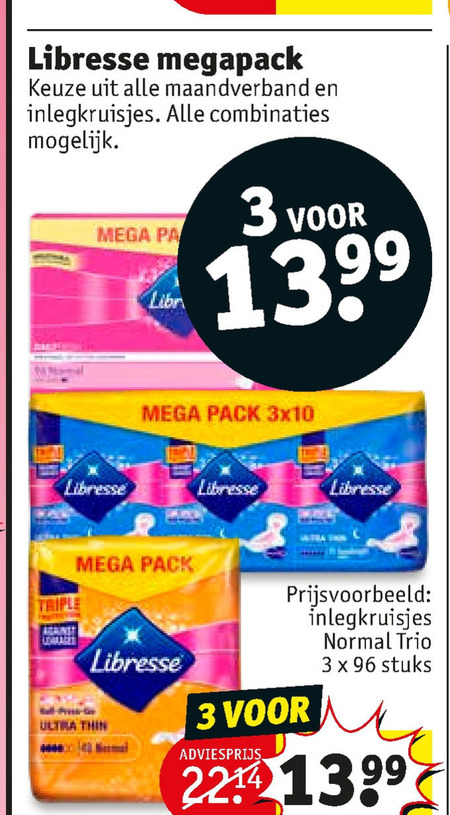 Libresse   inlegkruisjes, maandverband folder aanbieding bij  Kruidvat - details