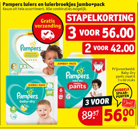 Pampers   luierbroekjes, luiers folder aanbieding bij  Kruidvat - details