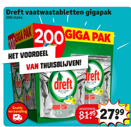 Dreft   vaatwasmiddel folder aanbieding bij  Kruidvat - details