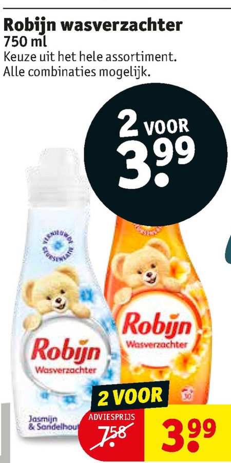 Robijn   wasverzachter folder aanbieding bij  Kruidvat - details