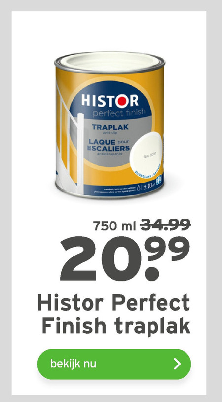 Histor   traplak folder aanbieding bij  Gamma - details