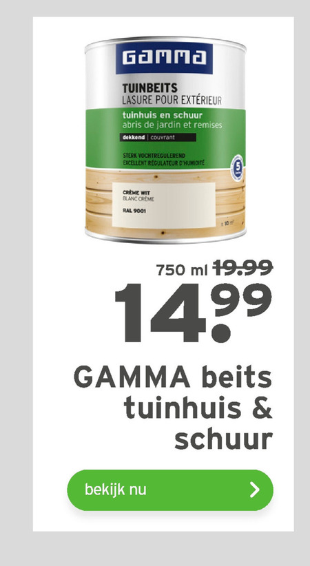 Gamma Huismerk   beits folder aanbieding bij  Gamma - details