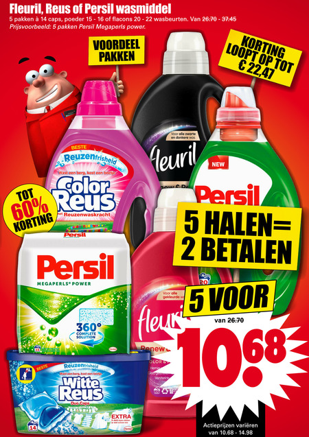 Fleuril   wasmiddel folder aanbieding bij  Dirk - details