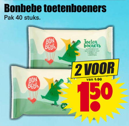 Bonbebe   gezichtsdoekjes folder aanbieding bij  Dirk - details